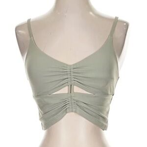 Athleta sage green ruched crop tank top